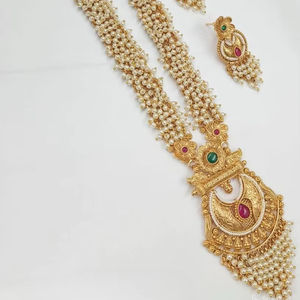 <b>INDIAN</b> TRADITIONAL and FASHIONABLE COPPER <b>JEWELLERY</b> BRIDAL WEDDING <b>JEWELLERY</b> <b>SET</b> for WOMEN EARRINGS and NECKLACE <b>SET</b> - Product Image 1