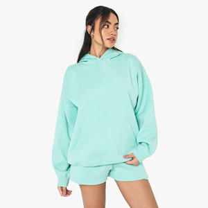 Nardon Apparel 100% Cotton Custom Design Heavyweight Women Blank Pullover <b>Jumper</b> 500gsm Sweatpants and <b>Boxy</b> Fit Hoodies Set - Product Image 6