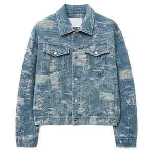 Veste en jean pour homme, style décontracté d'automne, bouton unique, mélange de coton, streetwear tendance, look délavé, mode - Product Image 1