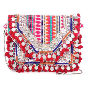 Indian Luxury Crafts Handmade Vintage Banjara Shoulder Tote <b>Bag</b> Women's <b>Hippie</b> Style Fabric Handbag for Party Evening Weddings - Product Image 3