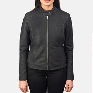 Chaqueta de mujer de manga larga de cuero genuino para gran oferta nueva llegada invierno personalizado Color cremallera completa transpirable chaqueta de mujer - Product Image 5