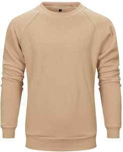 เสื้อสเวตเตอร์ขนแกะแบบลำลองสำหรับผู้ชายมีฮู้ดสำหรับฤดูใบไม้ผลิลายสีทึบปักโลโก้แบบกำหนดเองวิธีการทอผ้าแบบนอนวูฟเวนย้อมสีธรรมดา - Product Image 1