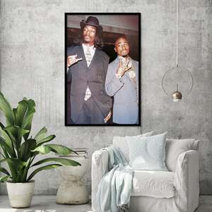 Snoop Dogg and Tupac Wall <b>Poster</b> Black <b>Frame</b> Paper Material - Product Image 1