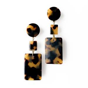 Premium MOHSIN HANDICRAFTS Pendientes redondos artesanales de resina con incrustaciones únicas Artesanía duradera - Product Image 5