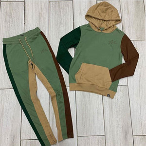 Vêtements de sport écologiques pour hommes, ensemble de jogging à capuche en polaire et à séchage rapide, deux pièces pour l'entraînement - Product Image 5