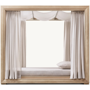 Meubles de lit en teck de style moderne pour deux personnes avec mousse souple, adaptés à une utilisation en extérieur pour se détendre - Product Image 1