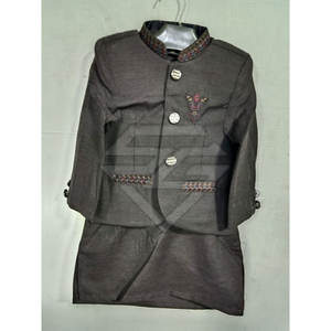 Conjunto de Kurta Pajama Tradicional Étnico de Alta Calidad para Niños, con Chaleco, para Fiestas y Eventos Festivos - Product Image 4