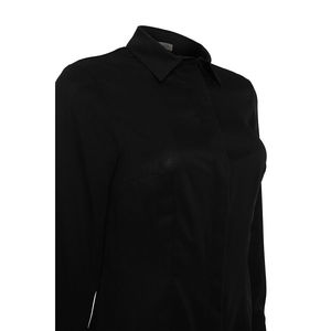 Camisa Larga Entallada para Mujer con Cuello Asimétrico y Bordado - Product Image 2