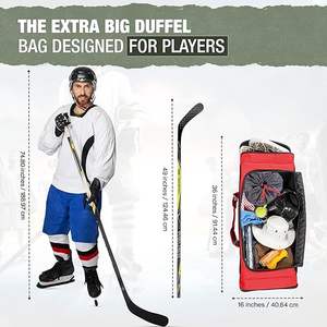 Sac de hockey sur glace brodé avec logo d'équipe personnalisé sacs de hockey Oxford en tissu résistant à l'usure et à l'eau - Product Image 6