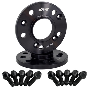 สเปเซอร์ล้อสีดำ 2 ชิ้น ขนาด 12 มม. 5x112 ศูนย์กลาง 66.6 มม. พร้อม Bull - Product Image 1