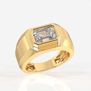 Imperial Elite <b>Men's</b> Sterling Silver <b>Ring</b> with Moissanite Diamond Elite Stylish Accessory - Product Image 6