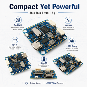 MATEKSYS H743-SLIM V4 ตัวควบคุมการบิน STM32H743 แบบคู่ ICM42688P 13 PWM CAN UART สำหรับโดรน FPV UAV ปีกตรึง - Product Image 6