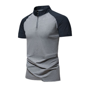 Novedad 2025: Camiseta de golf para hombre 100% algodón con cremallera de un cuarto, paneles de lona sublimada, logo bordado y estampado liso. - Product Image 5