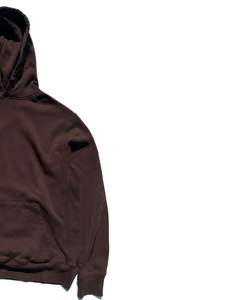 Sweat-shirt à capuche unisexe en molleton épais marron café, coupe oversize, style streetwear, avec poche kangourou, en coton uni, personnalisable OEM - Product Image 3