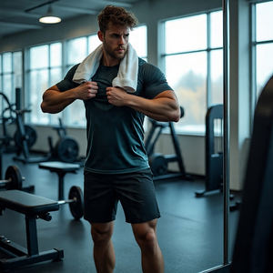 เสื้อยืดออกกำลังกายแขนสั้นสำหรับผู้ชายระบายอากาศได้ดีเป็นมิตรกับสิ่งแวดล้อมดีไซน์โลโก้ด้านหน้าไซส์ใหญ่พิเศษ - Product Image 4