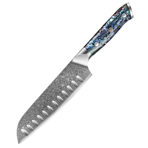 Cuchillo de acero de Damasco japonés profesional, con mango de resina, hoja afilada fija, servicio OEM ODM personalizado de calidad superior al por mayor - Product Image 1