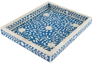 Bandeja para servir con incrustaciones de hueso hecha a mano, arte decorativo indio, bandeja para servir con incrustaciones de hueso, regalo decorativo elegante para mujer - Product Image 3