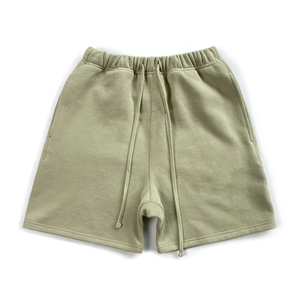 Pantalones cortos de hombre vintage lavados con ácido y bolsillo con logotipo de serigrafía de diamantes de imitación personalizados, pantalones cortos franceses de algodón para correr - Product Image 5