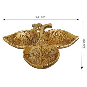 Bandeja para servir frutas secas con forma de hoja de Metal Premium, contenedor de frutas secas, pieza decorativa - Product Image 5