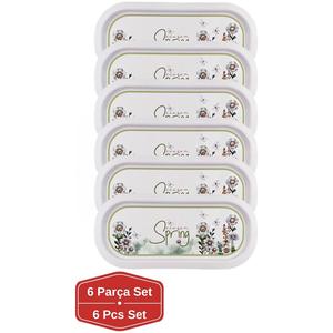 Plateau rectangulaire en métal 6 pièces 160x350mm Spring Flower A101 Design - Product Image 1