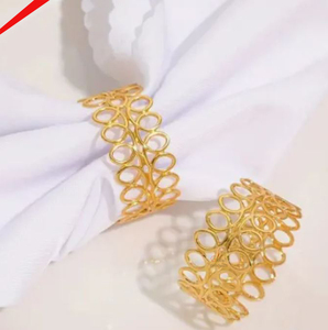 ห่วงใส่ผ้าเช็ดปากทรงกลมสีทองดีไซน์เนอร์สวยสำหรับร้านอาหารและบาร์ของโรงแรม - Product Image 3