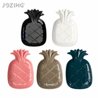 Assiettes en céramique en forme d'ananas en gros, prix d'usine, plat de service pour fruits tropicaux, 5 couleurs, pour hôtel, restaurant, cadeau