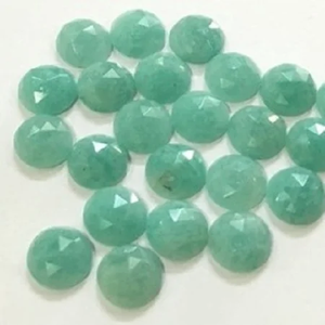 7mm Natural Amazonite Fancy Rose Cut Round Semi Precious Cabochon Stones for Jewelry Making Wholesale Price Buy Now