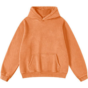 Sudadera con Capucha Estilo Urbano para Hombre y Mujer, Lavado Ácido, Impresión Personalizada y Bordado, Algodón de Alta Calidad, Diseño de Hombros Caídos - Product Image 1