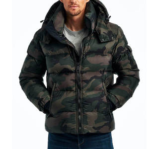 Veste bouffante pour hommes de haute qualité coupe-vent à col montant en manteaux à bulles d'extérieur de taille supérieure en tissu de toile durable - Product Image 1