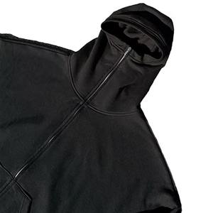 Pasamontañas con capucha personalizable de algodón 100% para hombre con capucha doble con cremallera y hombros caídos Ajuste de gran tamaño Ideal para la comodidad del invierno - Product Image 3