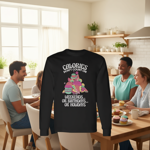 Camiseta de manga larga para dieteticistas, producto promocional, las calorías no se cuentan los fines de semana ni los cumpleaños - Product Image 2