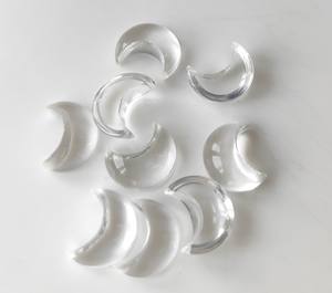 หินควอทซ์ใสรูปพระจันทร์เสี้ยว8มม.-30มม. พลอยทรงแบนราบรูปพระจันทร์ครึ่งเสี้ยวสำหรับทำเครื่องประดับ - Product Image 5