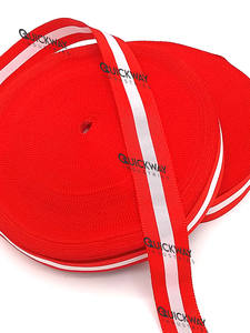 Ruban en gros-grain et ruban moiré cérémonial rayé rouge et blanc, ruban en tissu polyester pour récompenses et décorations - Product Image 6