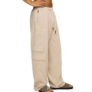 Men's Casual Breathable Cotton Baggy <b>Trouser</b> Mid Waist Straight Pattern Fleece Lining Customizable High Quality <b>Winter</b> Wholesale - Product Image 2