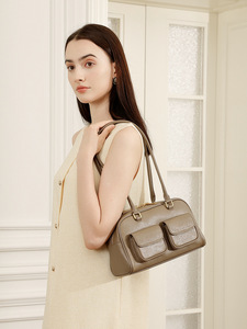 กระเป๋าสะพายข้างหนังวินเทจสีน้ำตาลเม็ดเล็กออกแบบได้ตามต้องการกระเป๋าสะพายข้างดีไซน์หรูหราสำหรับผู้หญิงดีไซน์ลูกกวาดมีสไตล์ - Product Image 3