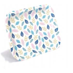 Bandeja Rectangular con patrón de hojas modernas, plato de servir de Metal de 233x307mm, acero inoxidable, cobre para servir alimentos, estilo árabe - Product Image 3