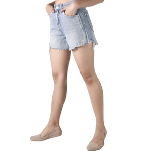 Shorts de Mezclilla de Algodón para Mujer, Cintura Alta, Lisos, Lavados, Rectos, de Verano, de Secado Rápido y Transpirables - Product Image 4