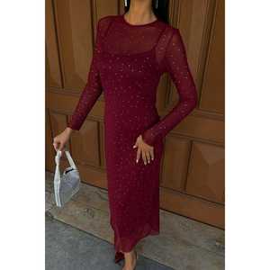 Vestido de Tul Premium 2829, Silueta Ajustada, Adornado con Piedras, Cintura Natural - Product Image 2