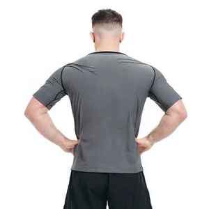 T-shirt de compression à séchage rapide pour homme - Antibactérien, respirant, en spandex/polyester, design personnalisable pour l'entraînement en extérieur - Product Image 3