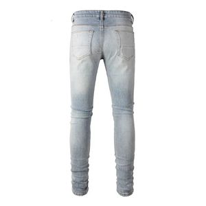 Pantalon en jean taille haute avec logo personnalisé pour hommes Jeans skinny coupe droite et ample respirants de haute qualité - Product Image 3