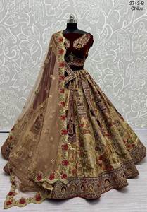 Mariage Lehenga Choli Avec Fil Travail Et Velours Patch Travail - Product Image 2
