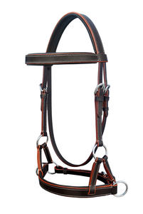 Brida de cuero de caballo ajustable al por mayor de alta calidad con riendas Tachuela de montar cómoda y duradera para competición de entrenamiento - Product Image 4