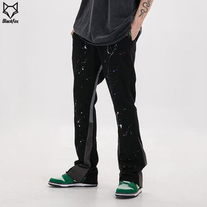 Vente en gros de pantalons évasés à jambes larges en sérigraphie légère de style décontracté pour hommes pantalons de survêtement évasés à coupe ample - Product Image 4