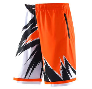Respirant personnalisé Sublimation impression hommes fermeture éclair poches latérales basket-ball maille court Double couche maille Shorts - Product Image 4