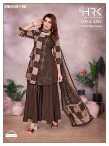Elegante Kurti Plazzo y Dupatta de Seda Romana con Estampado y Trabajo a Mano, Compra en Línea en India al Precio Más Bajo - Product Image 5