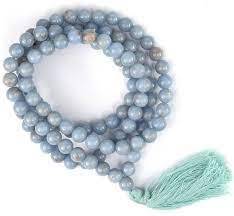 RAIS AGATE Ángelita Natural 8mm 108 Cuentas Mala, Cuentas de Oración Azul Ángel, Gema Pulida, Jap Mala para Meditación, Yoga y Espiritualidad - Product Image 3