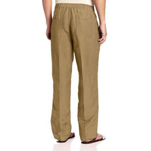 Pantaloni Formali da Uomo Cubavera Beige con Coulisse 100% Lino Antipiega Taglia X-Large Logo Personalizzabile - Product Image 2