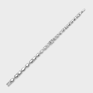 IGI Certified Multi-Shape Lab Grown Diamond Tennis Bangle <b>Bracelet</b> in <b>Solid</b> 925 Sterling <b>Silver</b> - Product Image 3