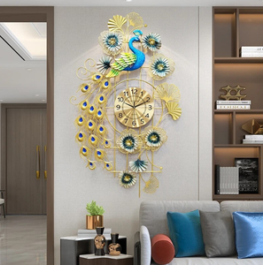 Reloj de Pared Moderno de Metal con Forma de Pavo Real Grande de Latón Ak, Decoración para Sala de Estar, Decoración para Fiestas de Restaurante - Product Image 2