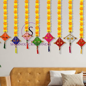 Attrayant Artificielle Marigold Laine À La Main Coloré Cerf-Volant Suspendu Décoration pour Mariage Décor Scène Décors Suspendus - Product Image 2